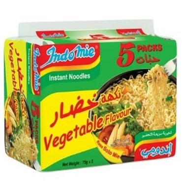 Indomie Noodles 5 x 75 Gm Vegetable, 8 Pieces Per Carton